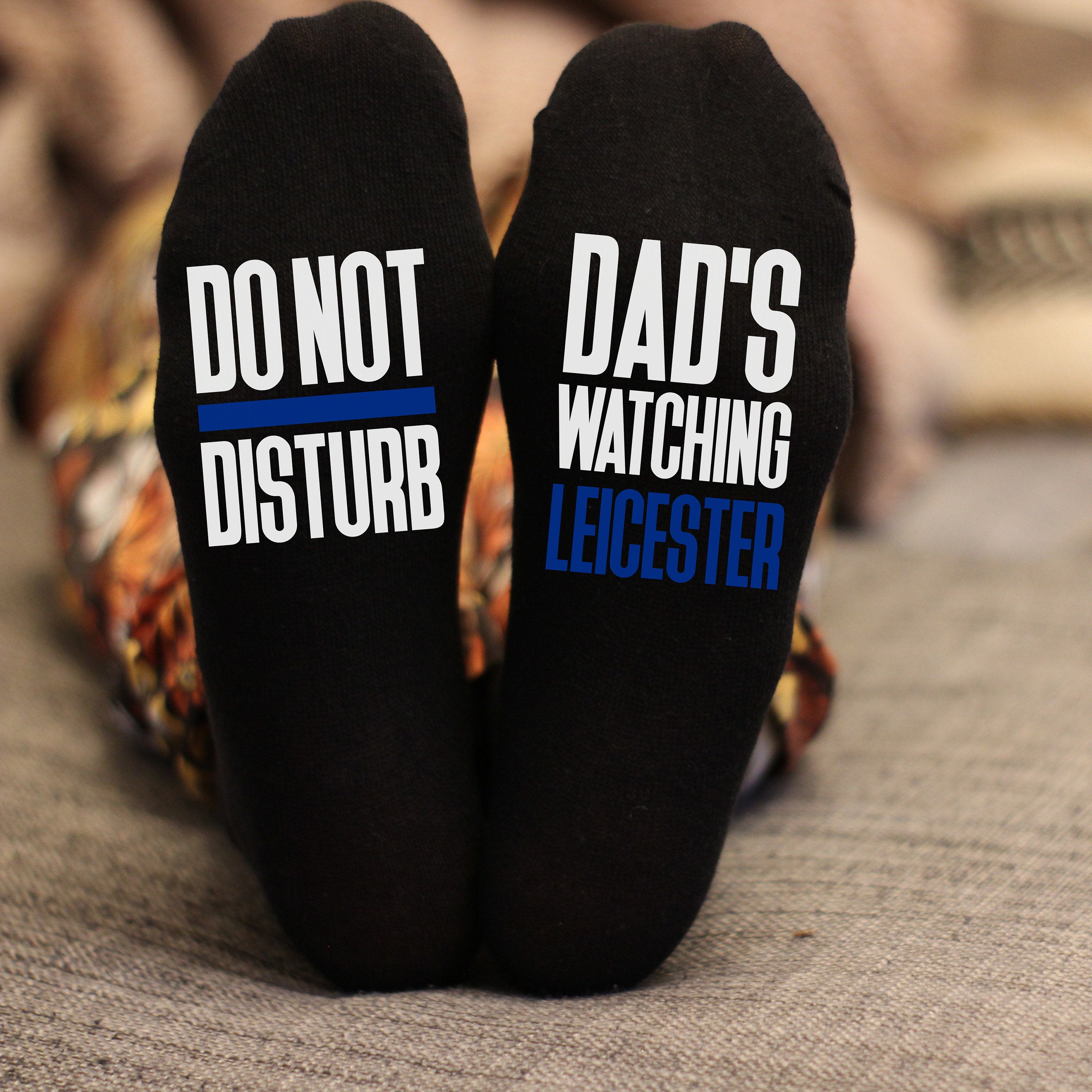 Custom Do Not Disturb Watching Leicester Name Socks - Personalised Printed and Personalised - Birthday Gift - Christmas Gift