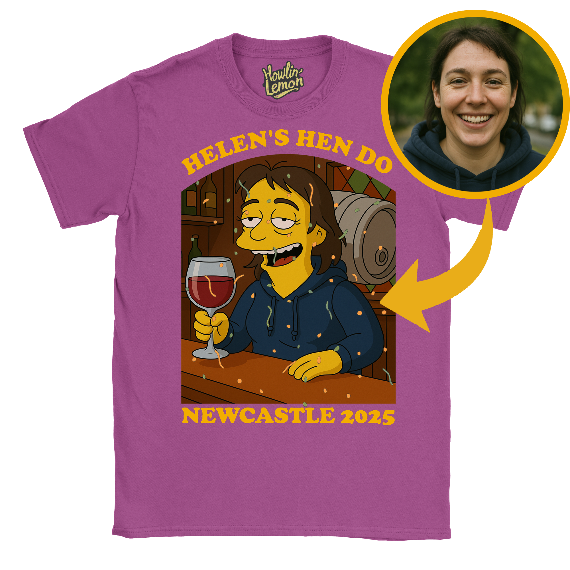 Simpsonized Custom Hen Do Character T-Shirt