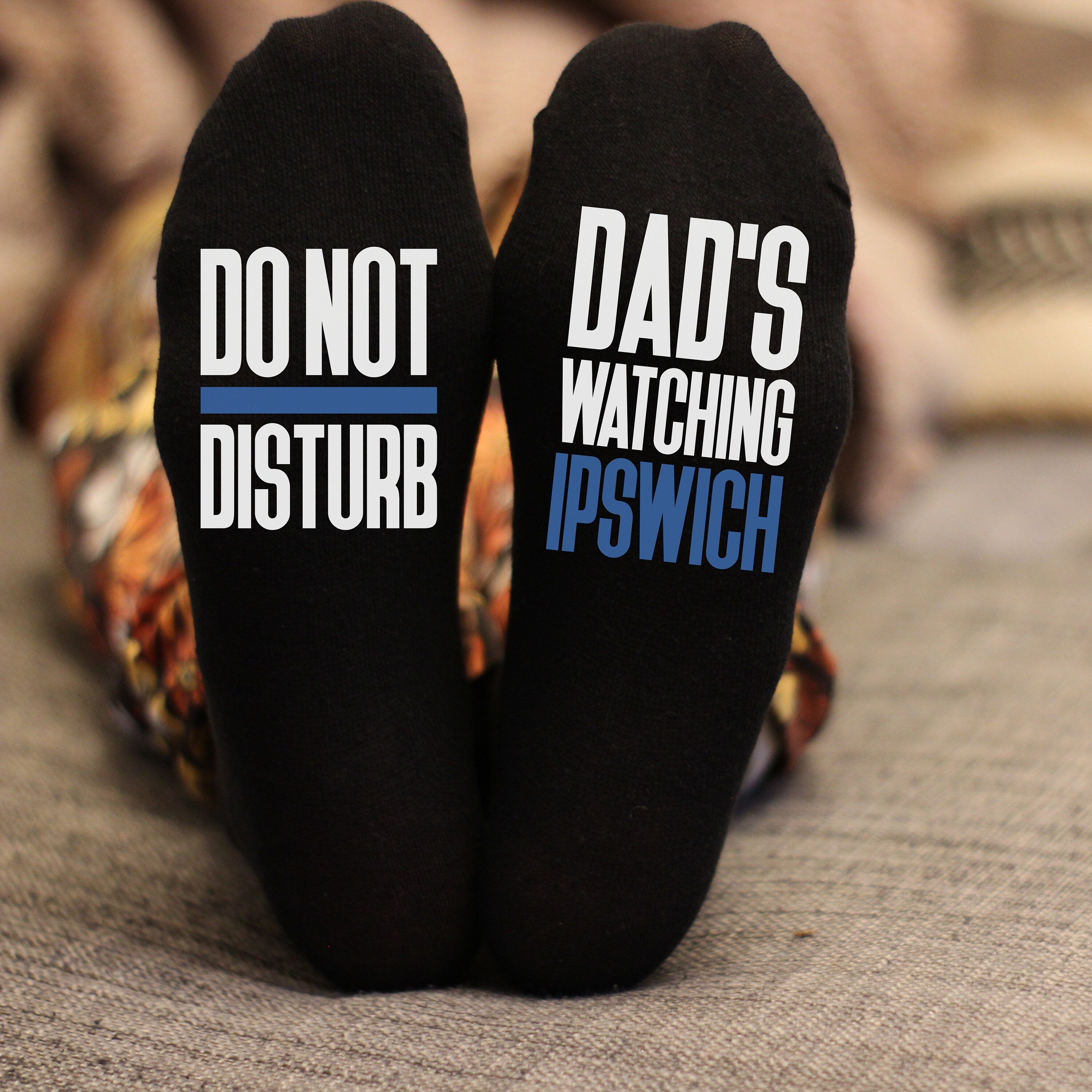 Custom Do Not Disturb Watching Ipswich Name Socks - Personalised Printed and Personalised - Birthday Gift - Christmas Gift