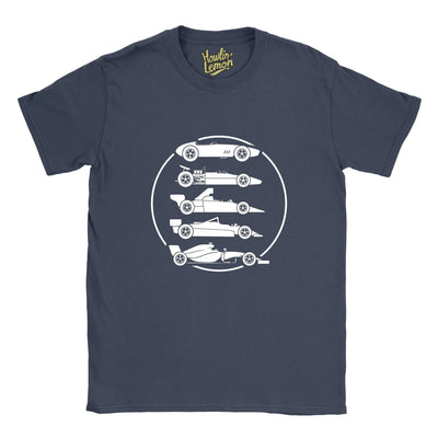 Formula One Evolution Vintage Racing T-Shirt - F1 Car Print Unisex Cotton