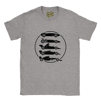 Formula One Evolution Vintage Racing T-Shirt - F1 Car Print Unisex Cotton