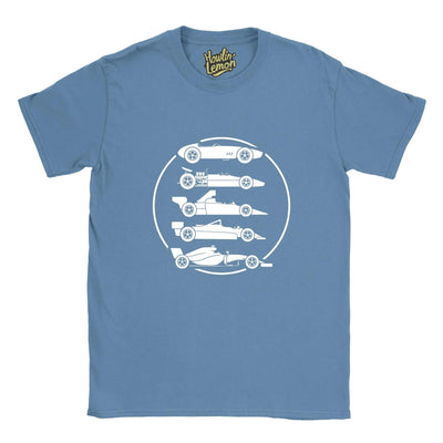 Formula One Evolution Vintage Racing T-Shirt - F1 Car Print Unisex Cotton