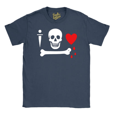 Stede Bonnet Pirate Flag T-Shirt - Gentleman Pirate Design - Skull Bone Dagger Graphic Tee - Historical Pirate Captain Shirt - Nautical