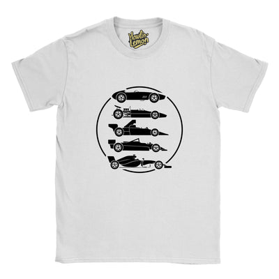 Formula One Evolution Vintage Racing T-Shirt - F1 Car Print Unisex Cotton
