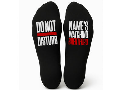 Custom Do Not Disturb Watching Brentford Name Socks - Personalised Printed and Personalised - Birthday Gift - Christmas Gift - The Bee
