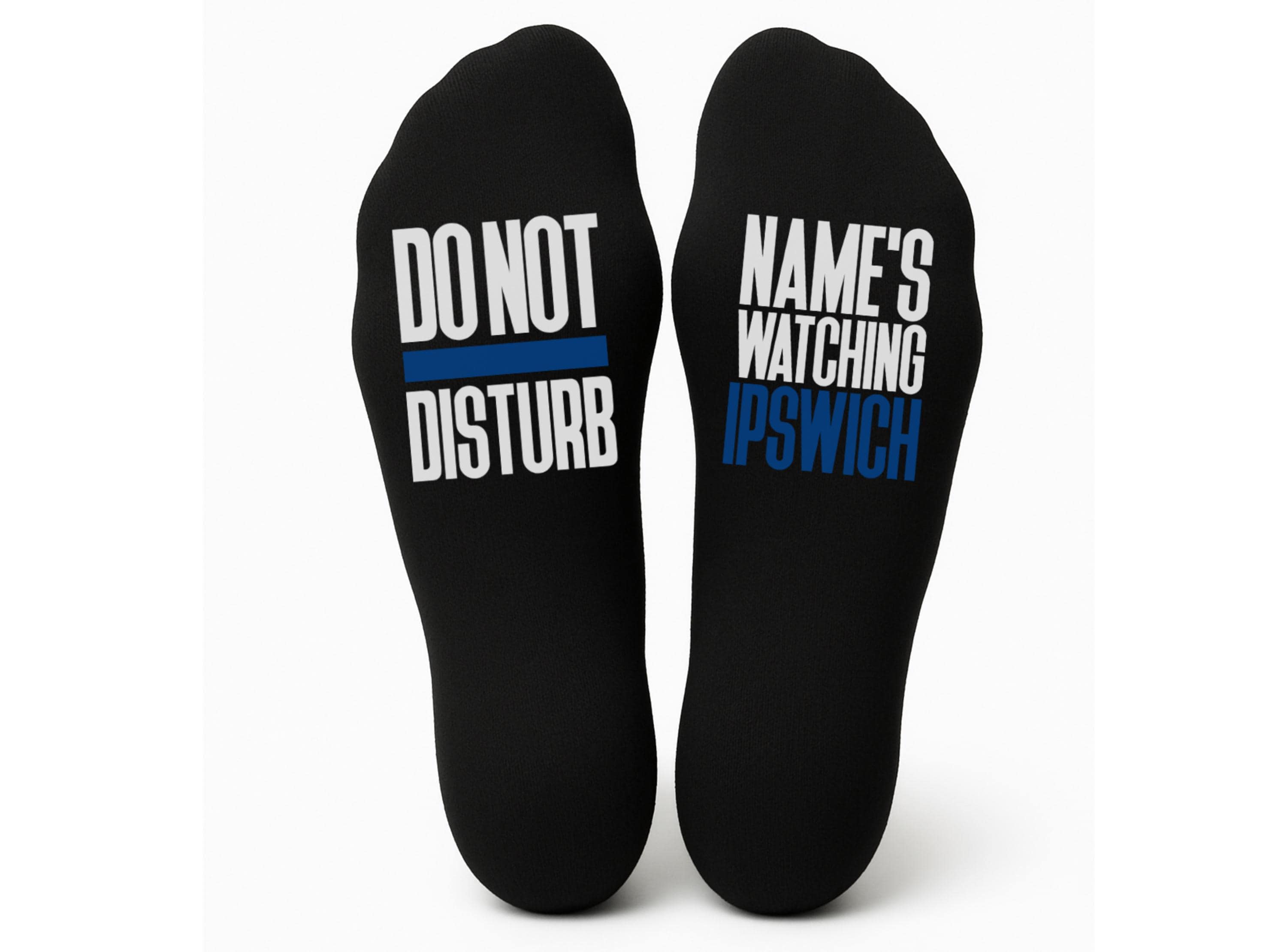 Custom Do Not Disturb Watching Ipswich Name Socks - Personalised Printed and Personalised - Birthday Gift - Christmas Gift