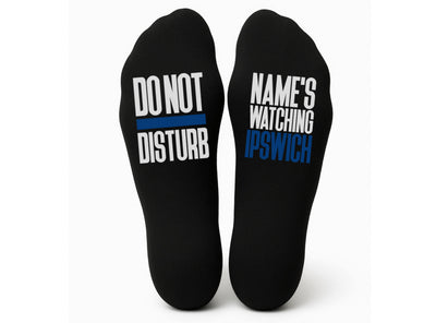 Custom Do Not Disturb Watching Ipswich Name Socks - Personalised Printed and Personalised - Birthday Gift - Christmas Gift