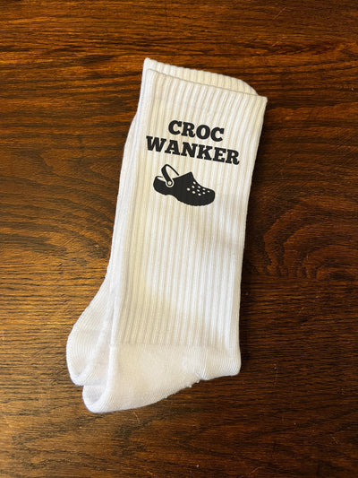 Croc Wanker Socks | The perfect gift for a Croc obsessive! Available in Black and White | Customisable