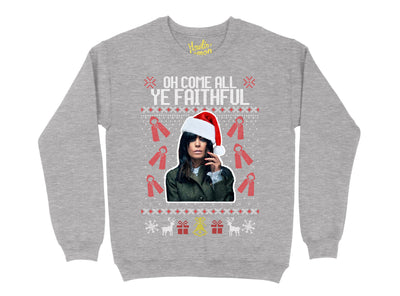 Oh Come All Ye Faithful - Traitors Christmas Sweater - Claudia Winkleman Xmas Jumper