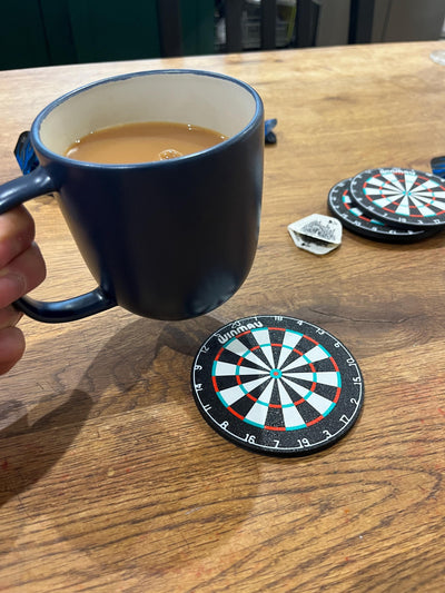 Dartboard Drinks Coasters – Darts Fan Gift Set of 4