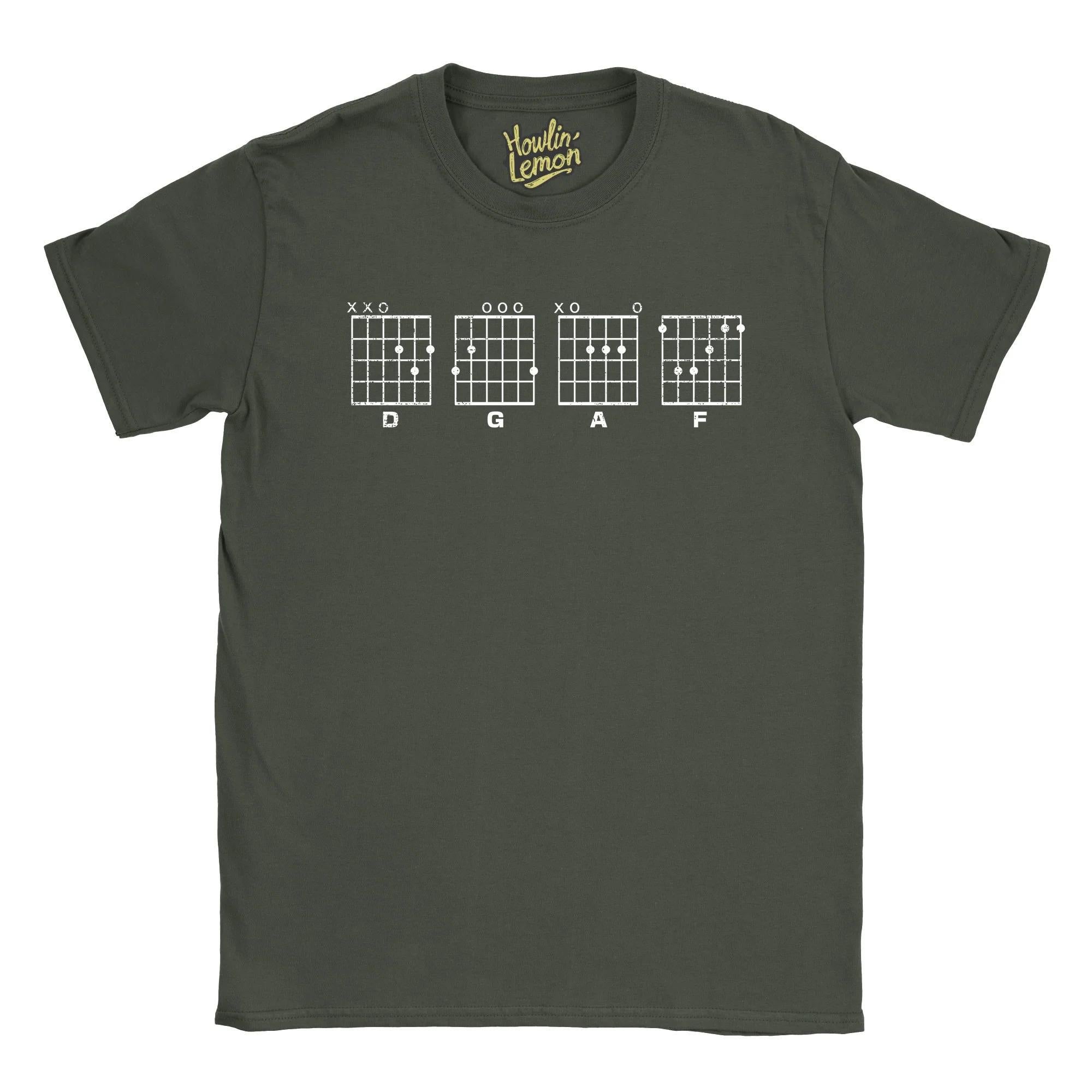 Guitarist T-Shirt D,G,A,F Dont give a *** | Funny gutar tab gift Mens womens