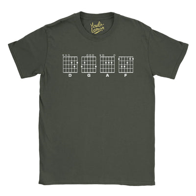 Guitarist T-Shirt D,G,A,F Dont give a *** | Funny gutar tab gift Mens womens
