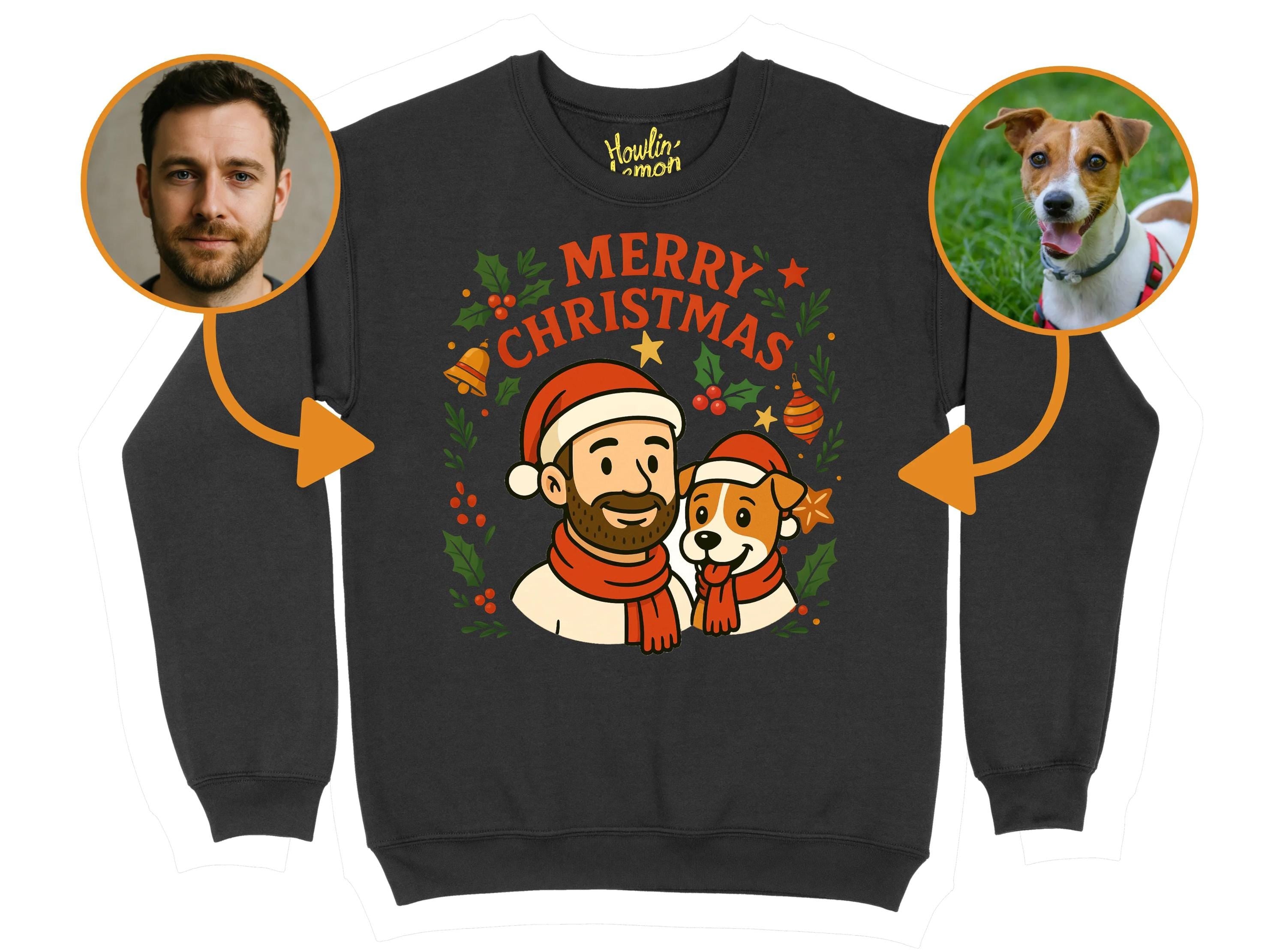 Pet and Human Christmas Sweater - Illustrated and personalised (Send us your photos!)