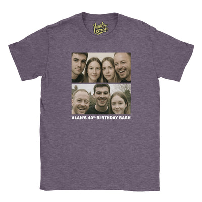 2 Picture Personalised Birthday Group T-Shirt