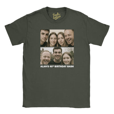 2 Picture Personalised Birthday Group T-Shirt