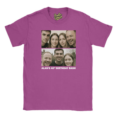 2 Picture Personalised Birthday Group T-Shirt