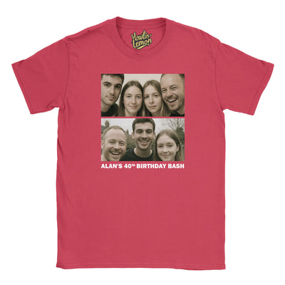 2 Picture Personalised Birthday Group T-Shirt