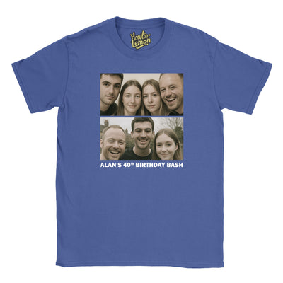 2 Picture Personalised Birthday Group T-Shirt