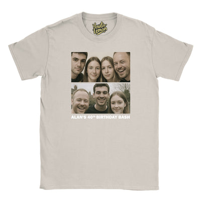 2 Picture Personalised Birthday Group T-Shirt