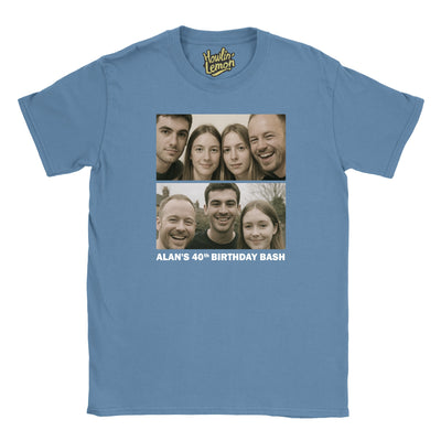 2 Picture Personalised Birthday Group T-Shirt