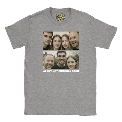 2 Picture Personalised Birthday Group T-Shirt